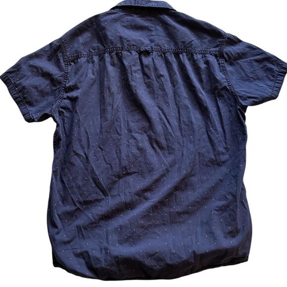 Urban Outfitters Blue & White Polka Dot Short Sleeve Dress Shirt Button Up - Picture 2 of 8